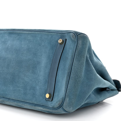 Hermes Veau Doblis Swift Grizzly Birkin 35 Bleu Tempete 10 of 12