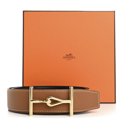 Hermes Togo Box 32mm Reversible Jumbo Belt 85 34 Gold Black 8 of 8