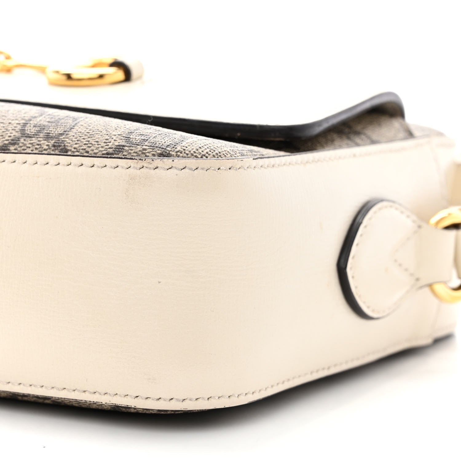 Gucci GG Supreme Monogram Small Horsebit 1955 Shoulder Bag Beige Mystic White 10 of 13