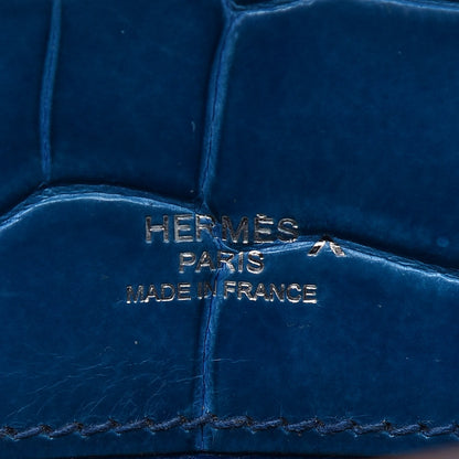 Hermes Shiny Porosus Crocodile Kelly Cut Pochette Mykonos 6 of 9