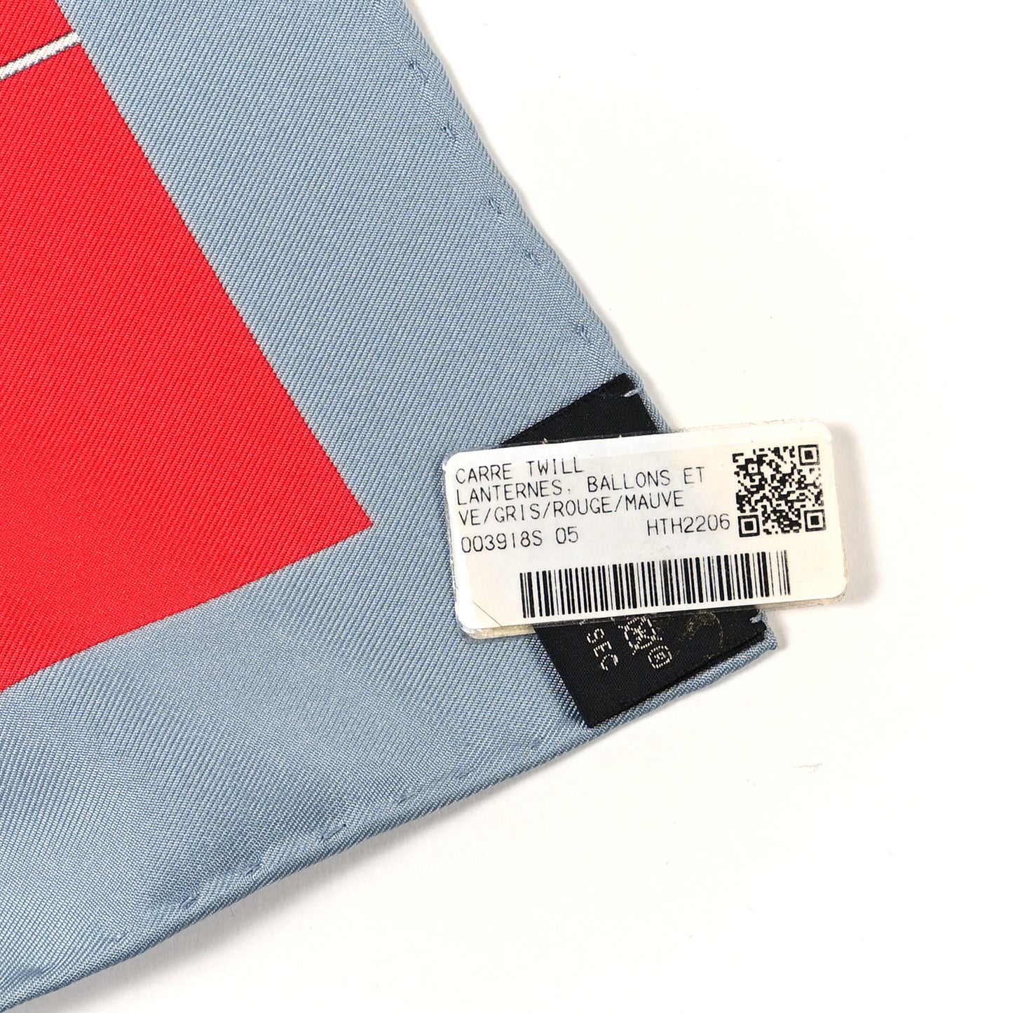 Silk Lanternes Ballons et Cocardes Scarf 90 Gris Rouge Mauve