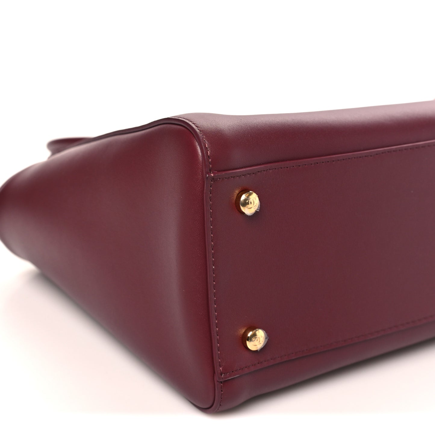 Calfskin Archetype Small Shopping Tote Dark Burgundy