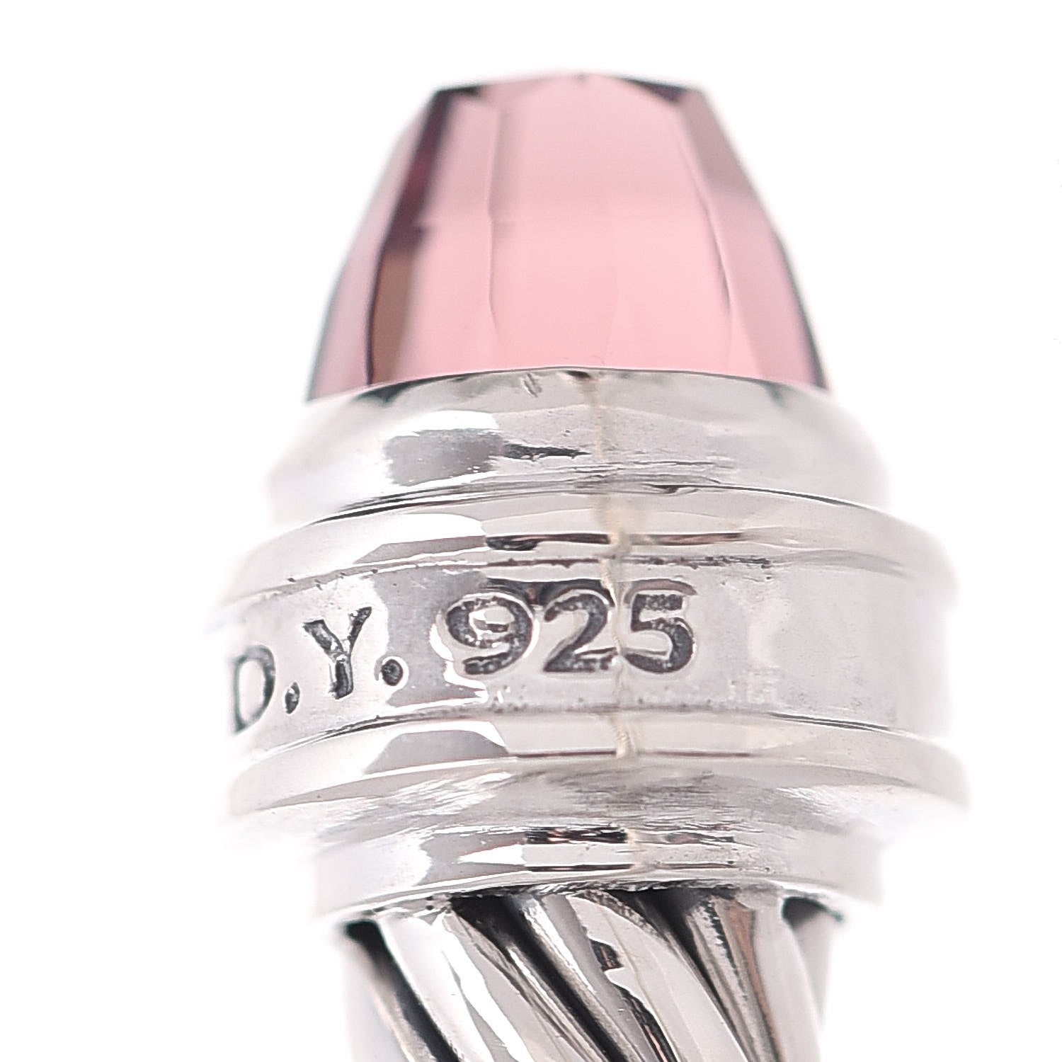 David Yurman Sterling Silver Diamond Tourmaline 5mm Cable Classics Bracelet 4 of 4