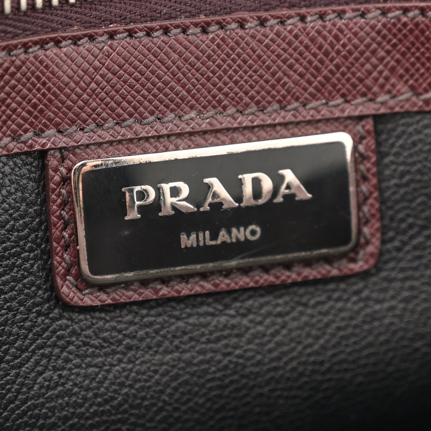 Prada Saffiano Clutch Wristlet Burgundy 6 of 8