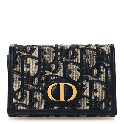 Christian Dior Oblique 30 Montaigne Glycine Wallet Blue 1 of 8