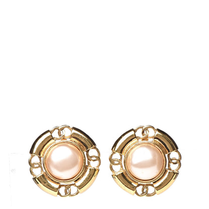 Chanel Pearl Clip On Earrings Gold 1 of 5