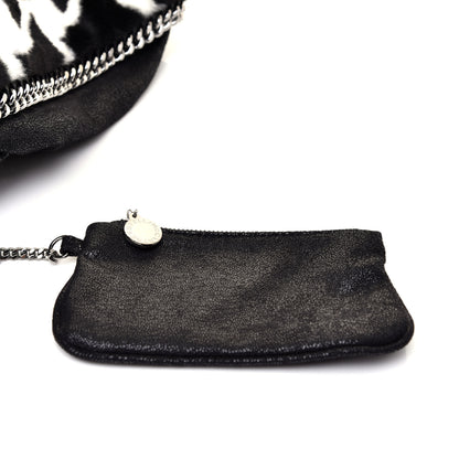 Stella McCartney Eco Fur Houndstooth Big Falabella Fold Over Tote Black White 10 of 10