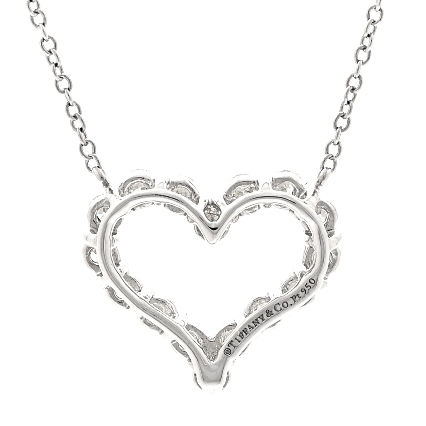 Platinum Diamond Small Heart Pendant Necklace