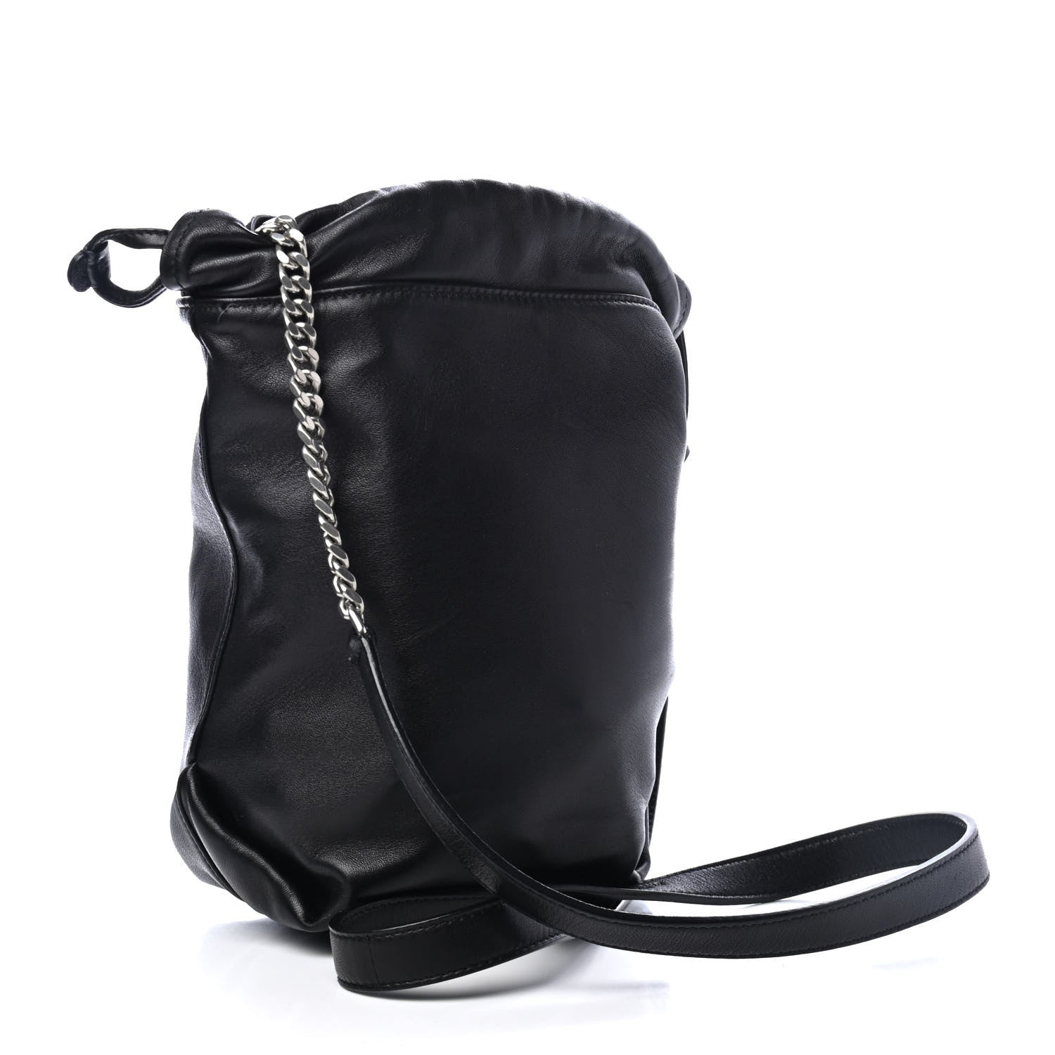 Saint Laurent Lambskin Small Teddy Bucket Bag Black 2 of 4