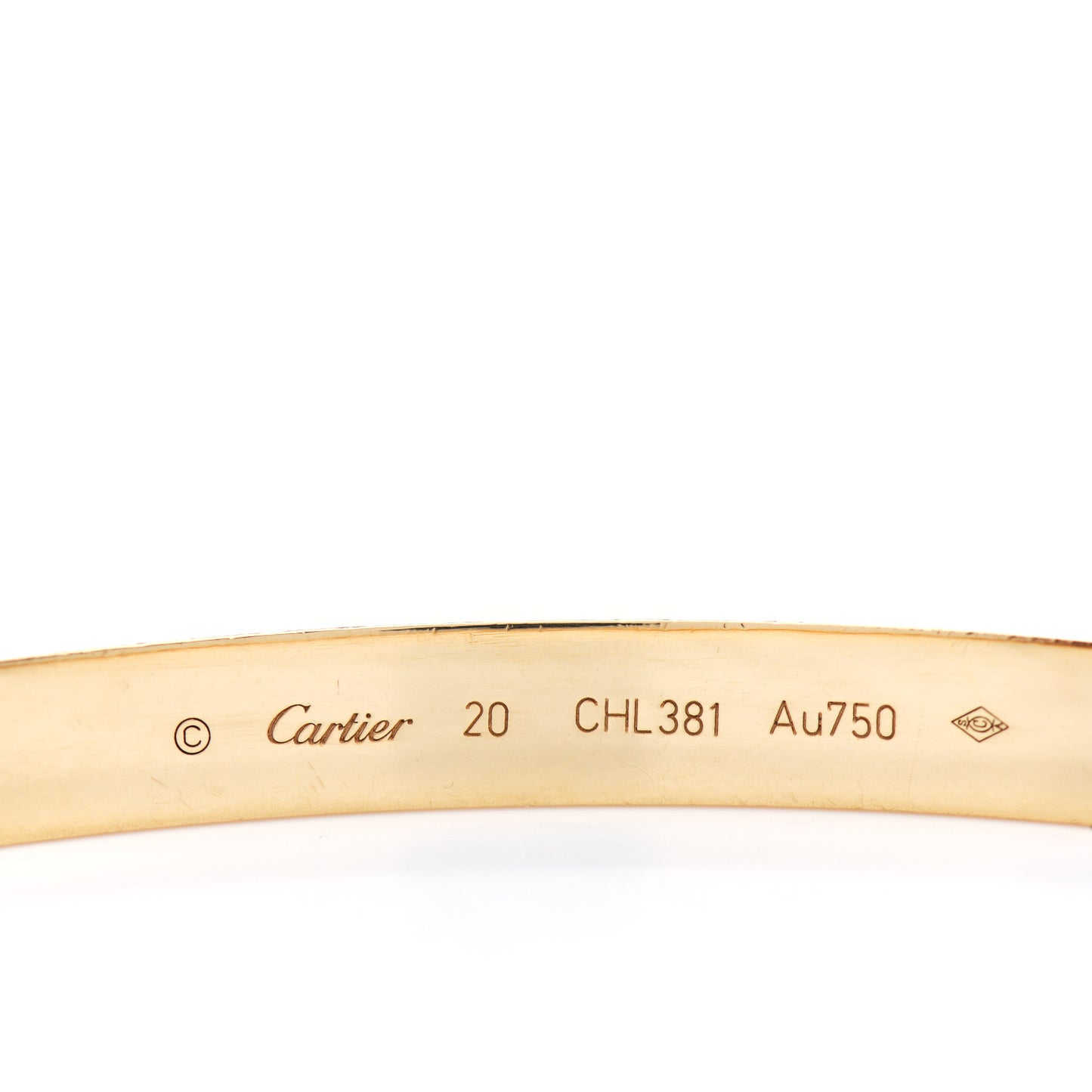 18K Yellow Gold LOVE Bracelet 20