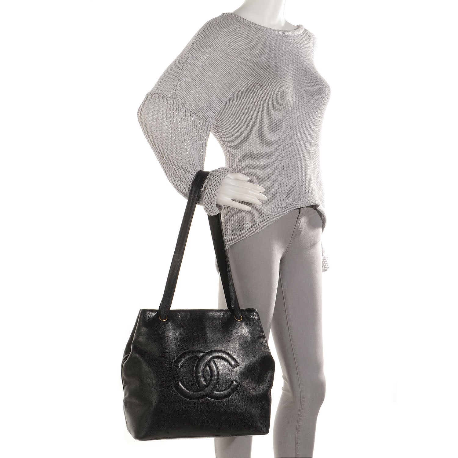 Chanel Caviar CC Shoulder Bag Black 2 of 7