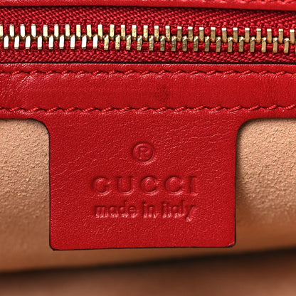 Gucci Apollo Calfskin GG Dadini Embroidered Chain Hobo Hibiscus Red 6 of 9