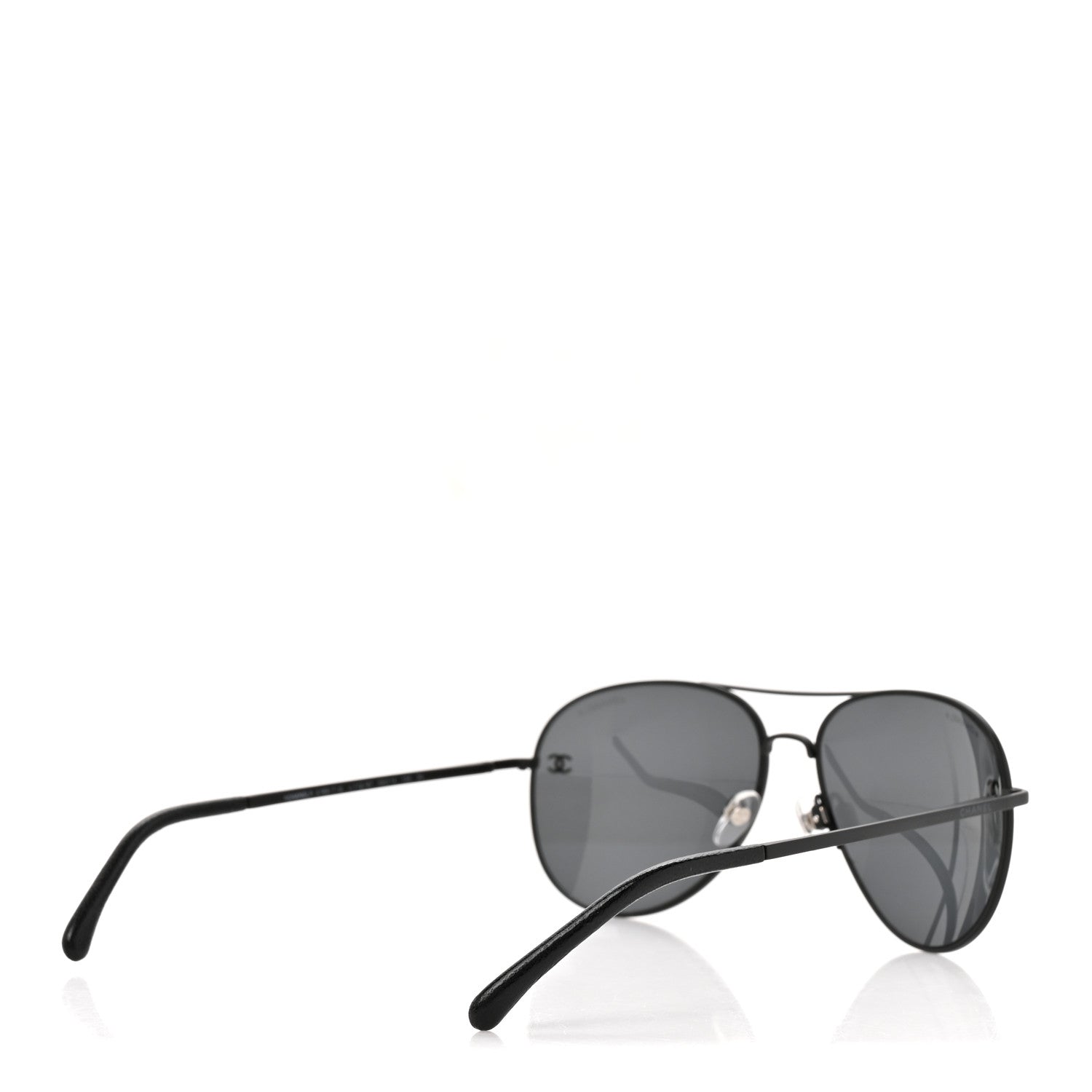 Chanel Metal Polarized Pilot Winter Sunglasses 4189-T-Q Black 4 of 7