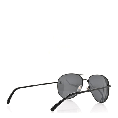 Chanel Metal Polarized Pilot Winter Sunglasses 4189-T-Q Black 4 of 7