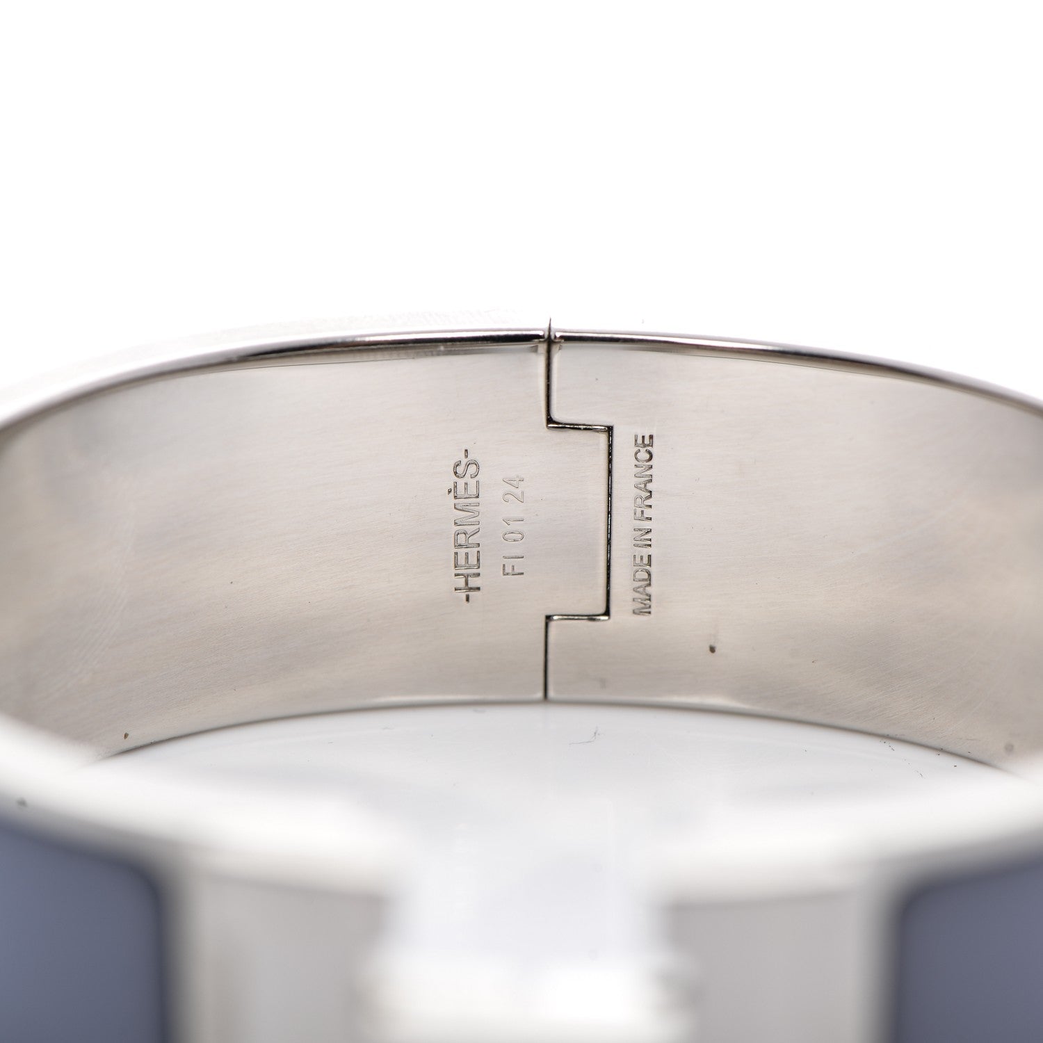Hermes Enamel Wide Clic Clac H Bracelet GM Bleu Lin 4 of 5