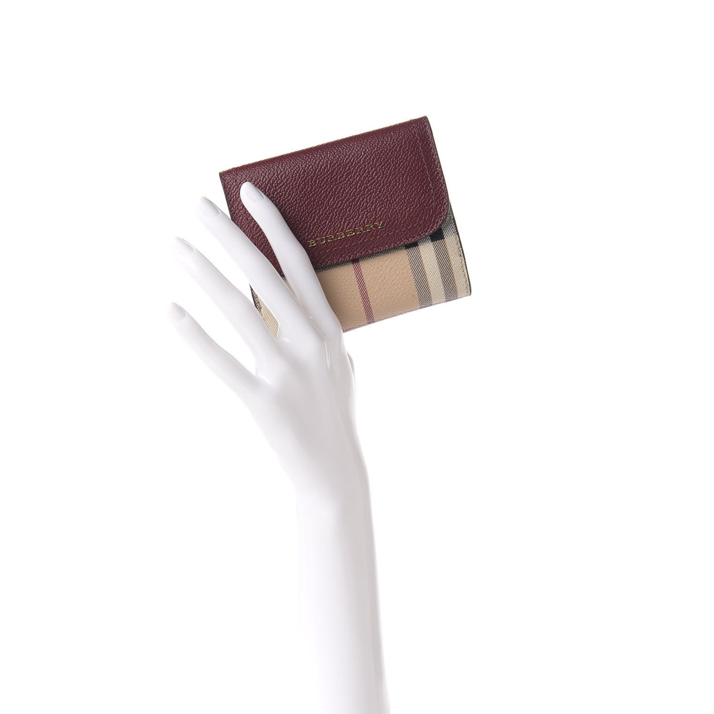 House Check Luna French Wallet Burgundy