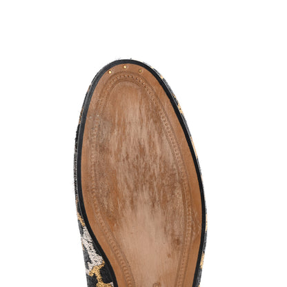 Gucci Jacquard Leopard Print Horsebit Womens Jordaan Loafers 39 Gold 8 of 10