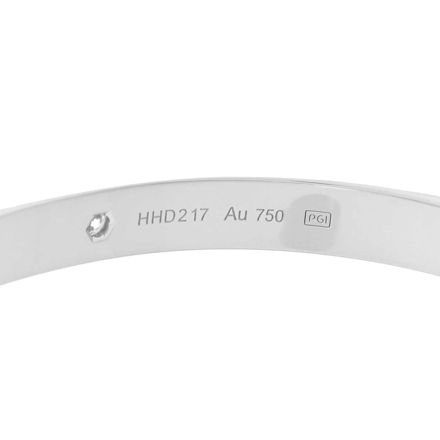 Cartier 18K White Gold 4 Diamond LOVE Bracelet 19 3 of 4