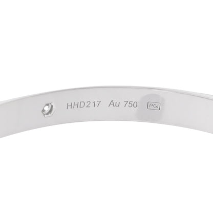 Cartier 18K White Gold 4 Diamond LOVE Bracelet 19 3 of 4