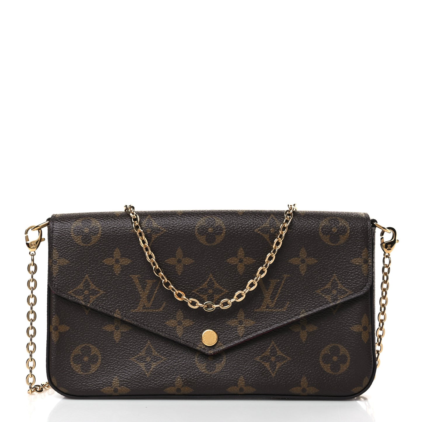 Monogram Pochette Felicie Chain Wallet Fuchsia