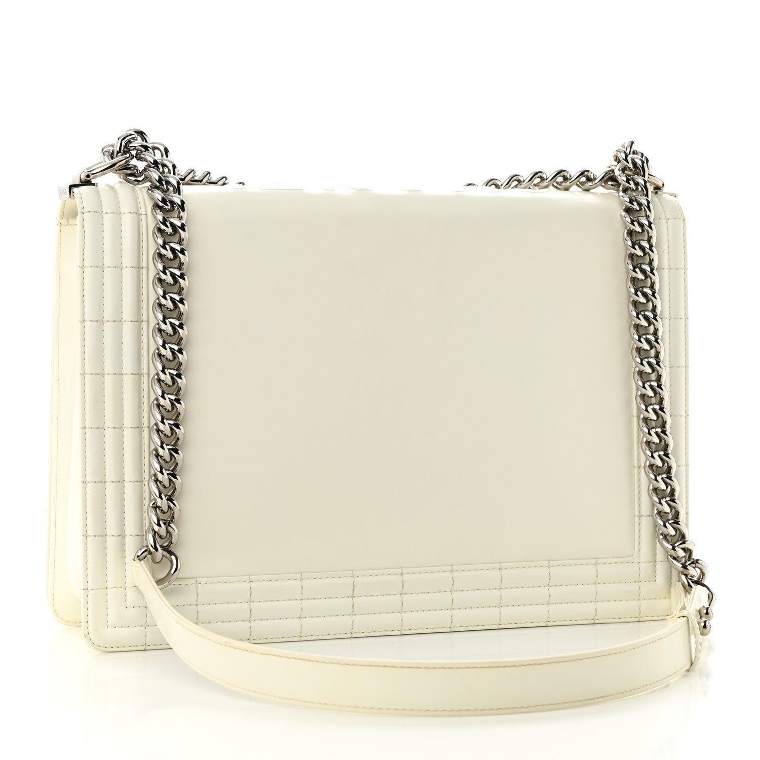 Chanel Glazed Calfskin Large Boy Reverso Flap White 3 of 13