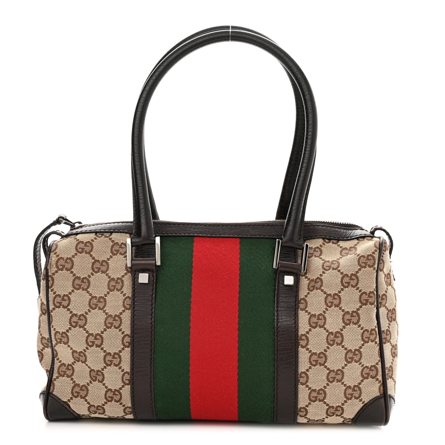 Monogram Vintage Web Mini Boston Dark Brown