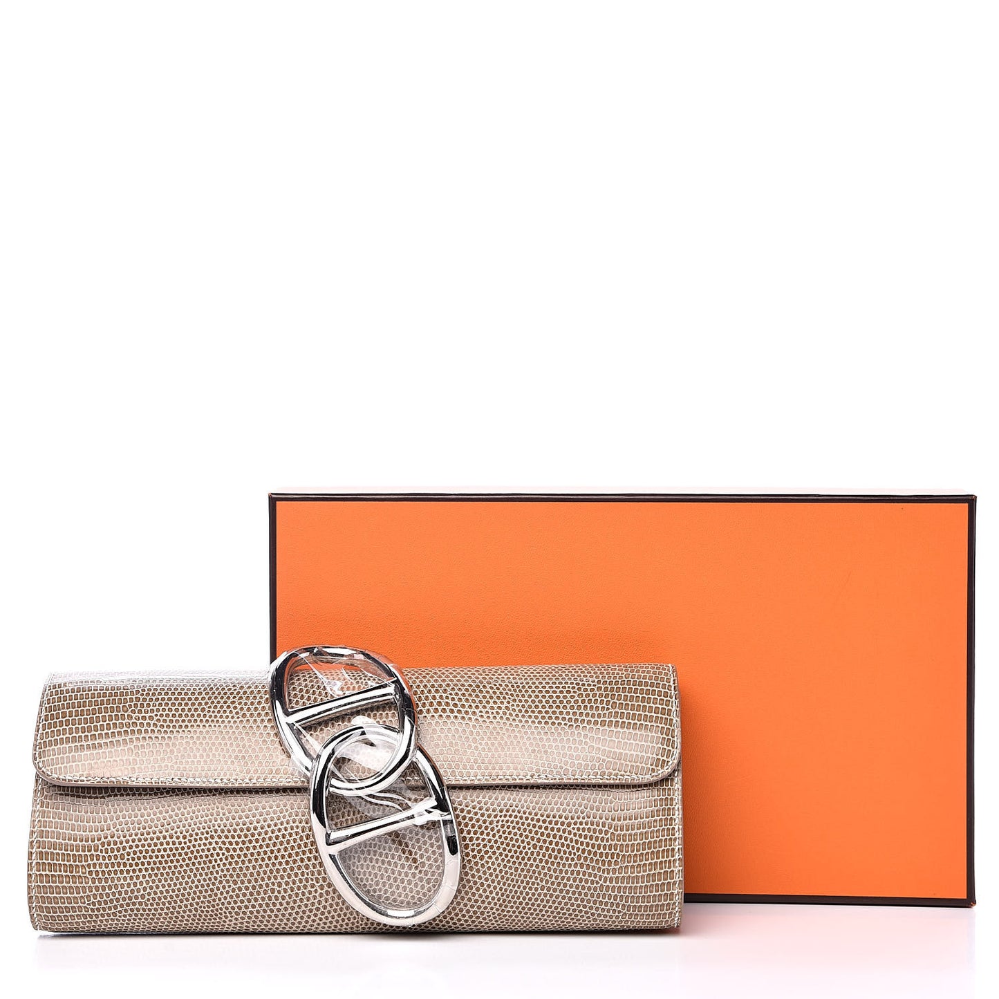 Lizard Egee Clutch Ficelle