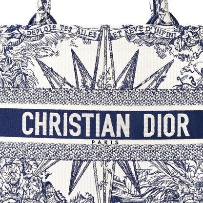 Christian Dior Canvas Embroidered Medium Reve d'Infini Book Tote Blue 8 of 10