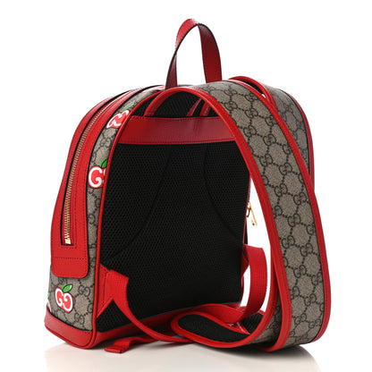 Gucci GG Supreme Monogram Apple Small Retro Interlocking G Day Backpack Beige Multicolor Lobster Red 3 of 11