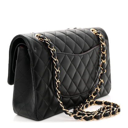 Chanel Lambskin Quilted Medium Double Flap Black Black 3 of 12