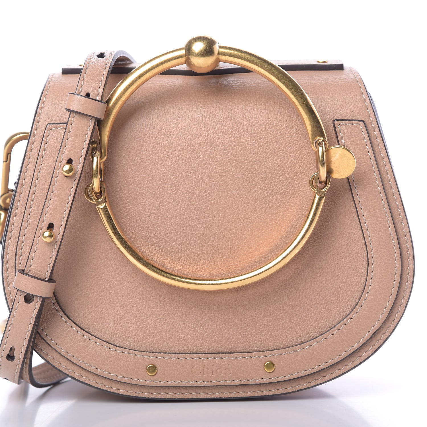 Chloe Calfskin Suede Small Nile Bracelet Bag Biscotti Beige 8 of 12