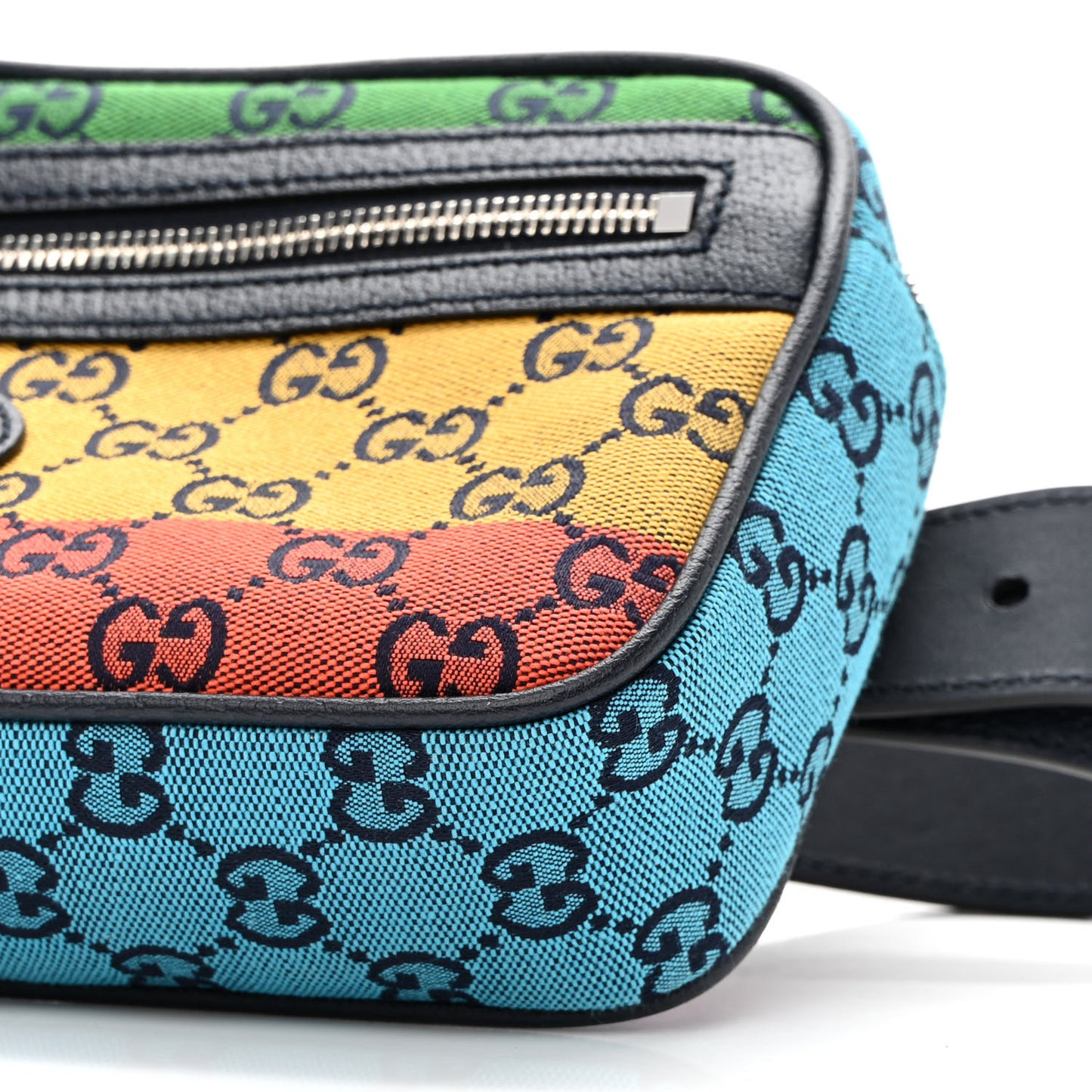 Monogram Multicolor Retro Interlocking G Belt Bag Blue Rainbow Light Blue