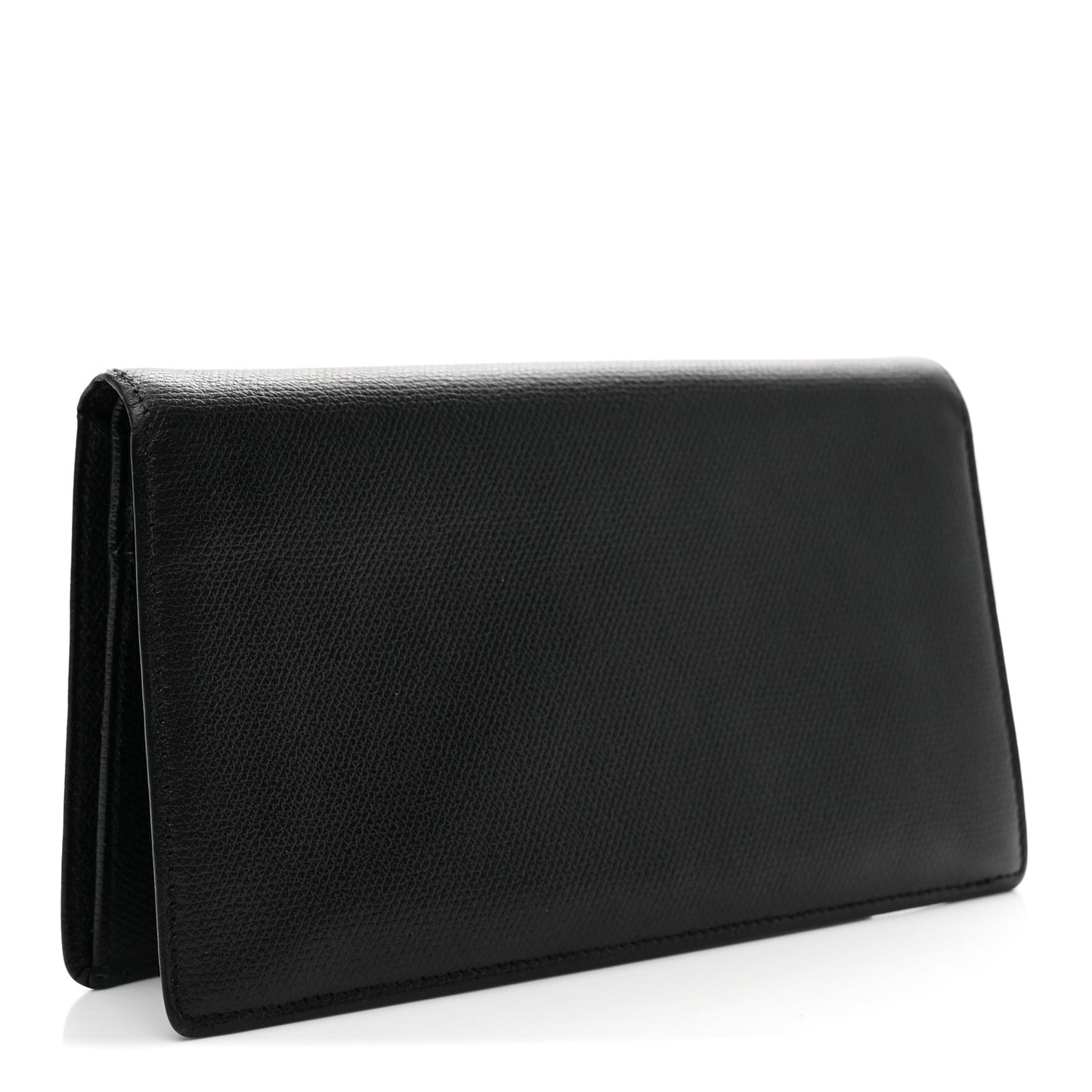 Grained Calfskin CC Button Yen Wallet Black