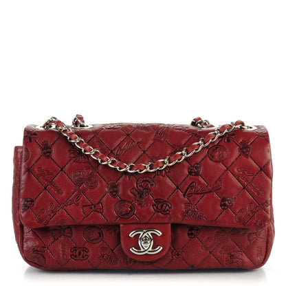 Chanel Calfskin Quilted Medium Lucky Symbols Flap Dark Red 1 of 7