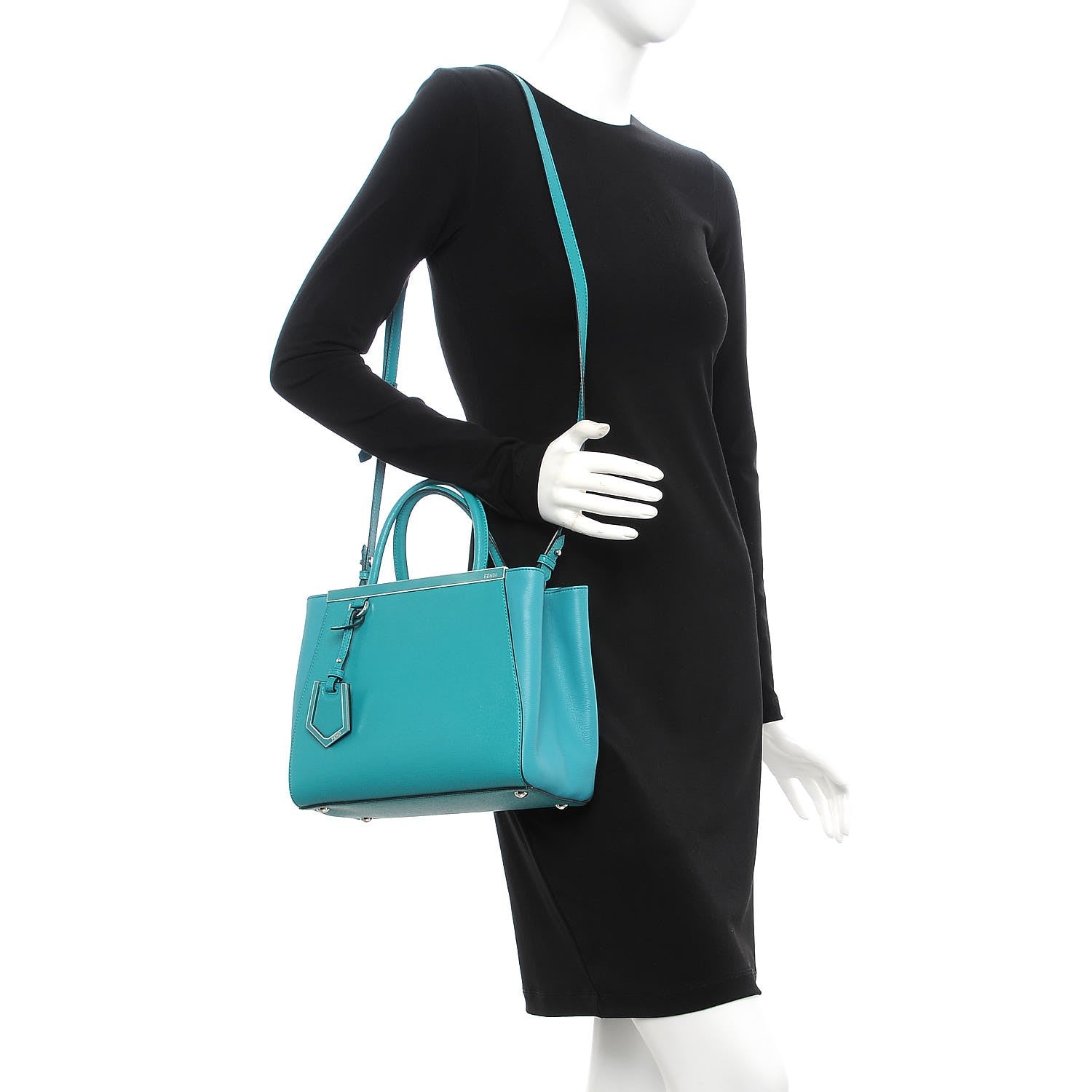 Fendi Vitello Elite Flamingo Petite 2Jours Tote Lago 2 of 7