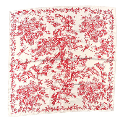 Christian Dior Silk Toile De Jouy Scarf Red 1 of 3