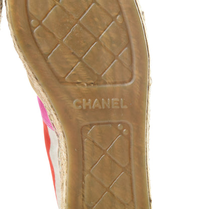 Chanel Patent Fabric Striped CC Espadrilles 39 Multicolor Black 7 of 13