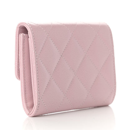 Chanel Caviar Quilted Studded CC Flap Card Holder Light Pink 3 of 10