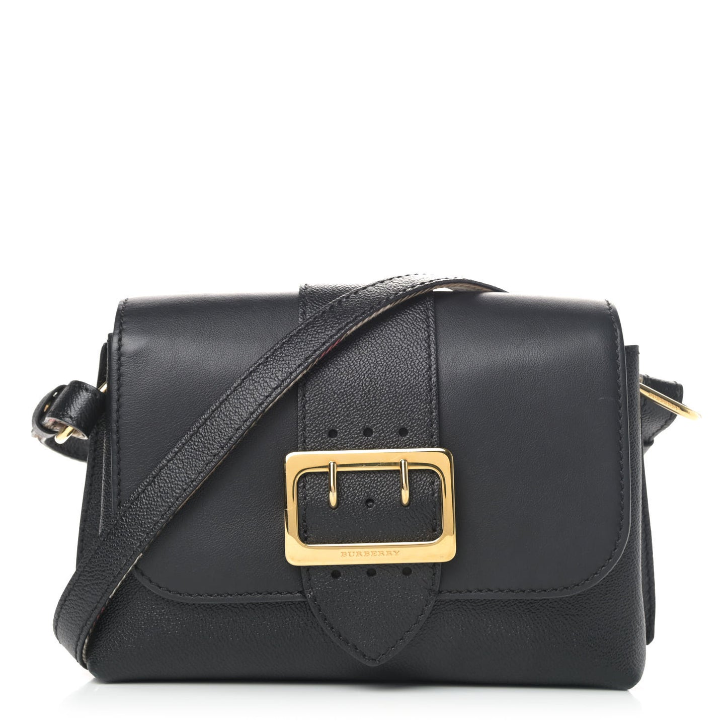 Soft Grain Calfskin Small Buckle Tote Black