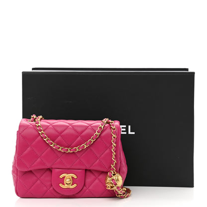 Chanel Lambskin Quilted Mini Pearl Crush Flap Fuchsia 11 of 11
