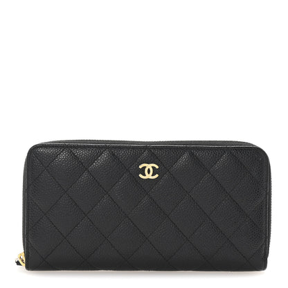 Chanel Caviar Quilted Large Gusset Zip Around Wallet Black 1 of 10