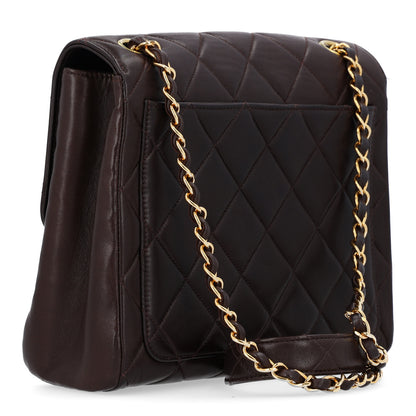 Chanel Lambskin Quilted Medium Single Flap Dark Brown 3 of 12