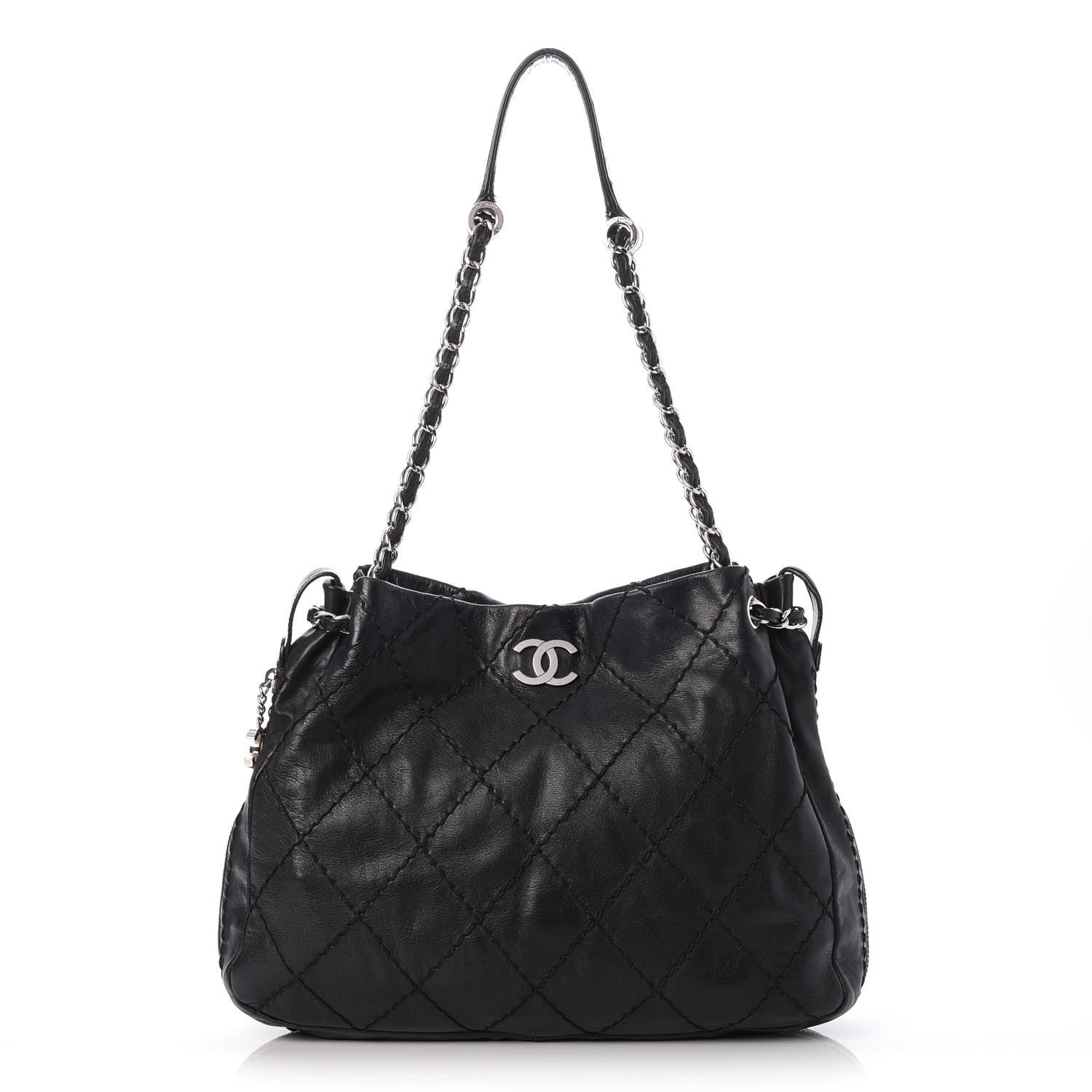 Chanel Lambskin Stitched Expandable Tote Black 1 of 9
