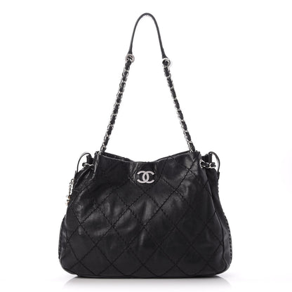 Chanel Lambskin Stitched Expandable Tote Black 1 of 9