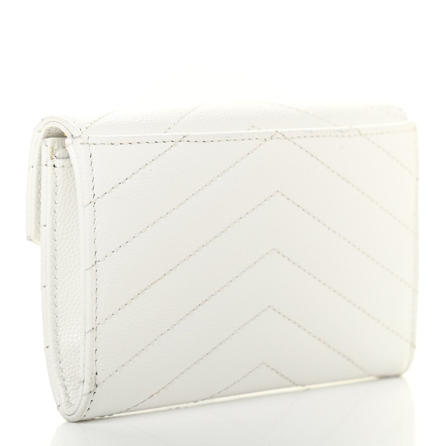 Grain De Poudre Matelasse Chevron Small Monogram Envelope Wallet Crema Soft
