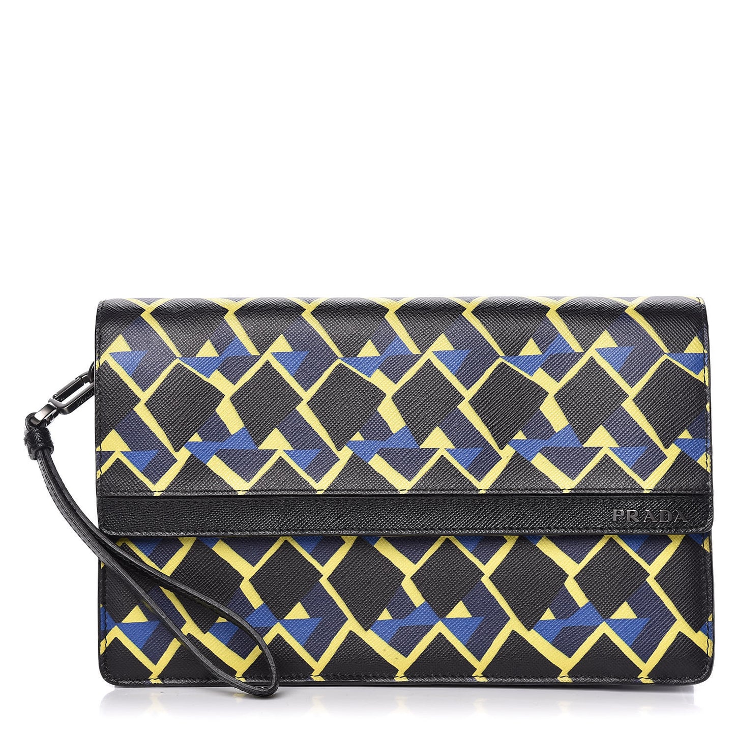 Saffiano Print Wristlet Black