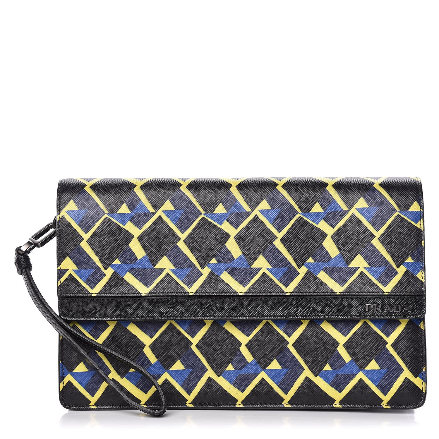 Prada Saffiano Print Wristlet Black 1 of 11