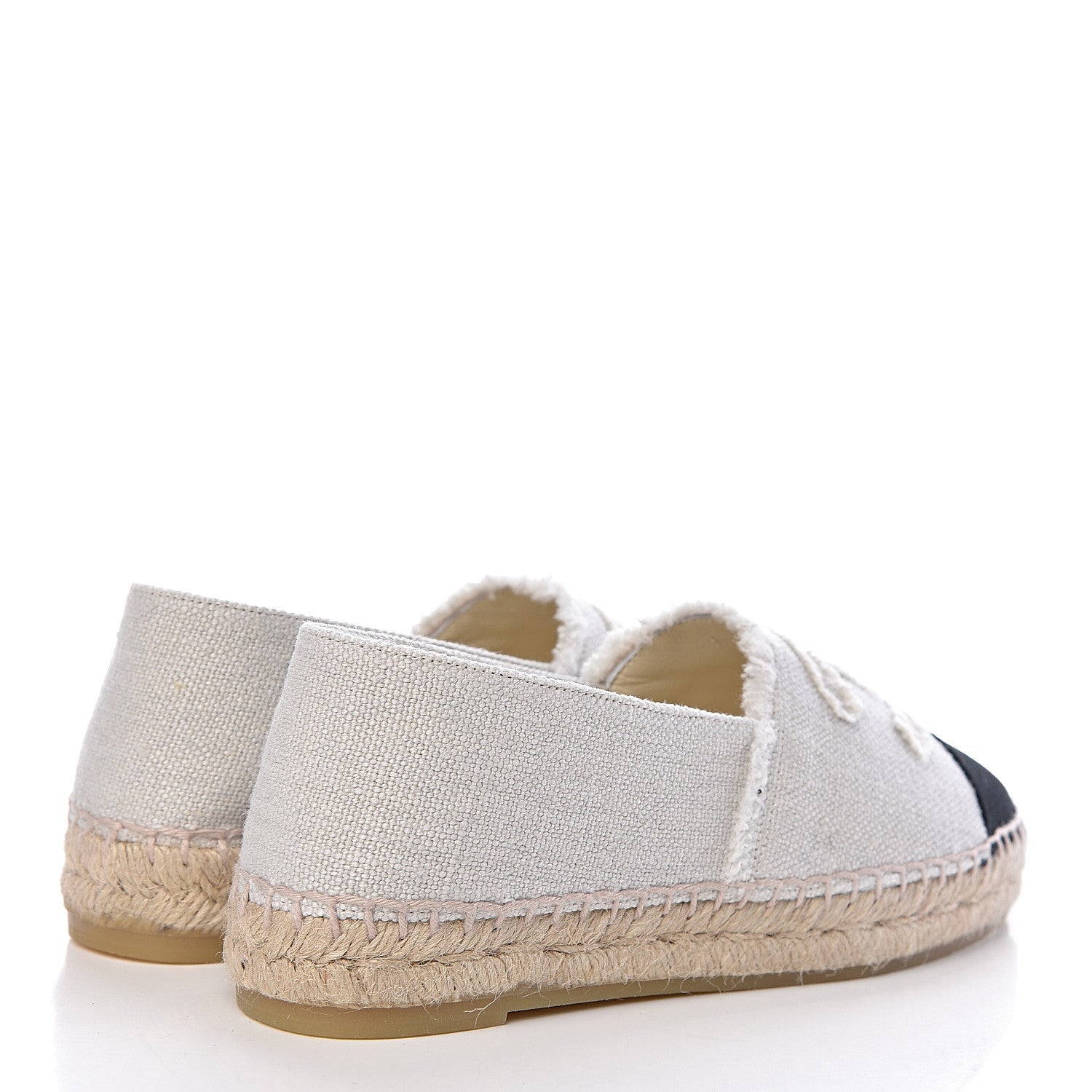 Chanel Linen CC Espadrilles 36 Beige Black 4 of 11