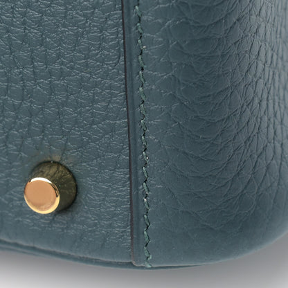 Hermes Taurillon Clemence Mini Lindy 20 Vert Cypress 10 of 10