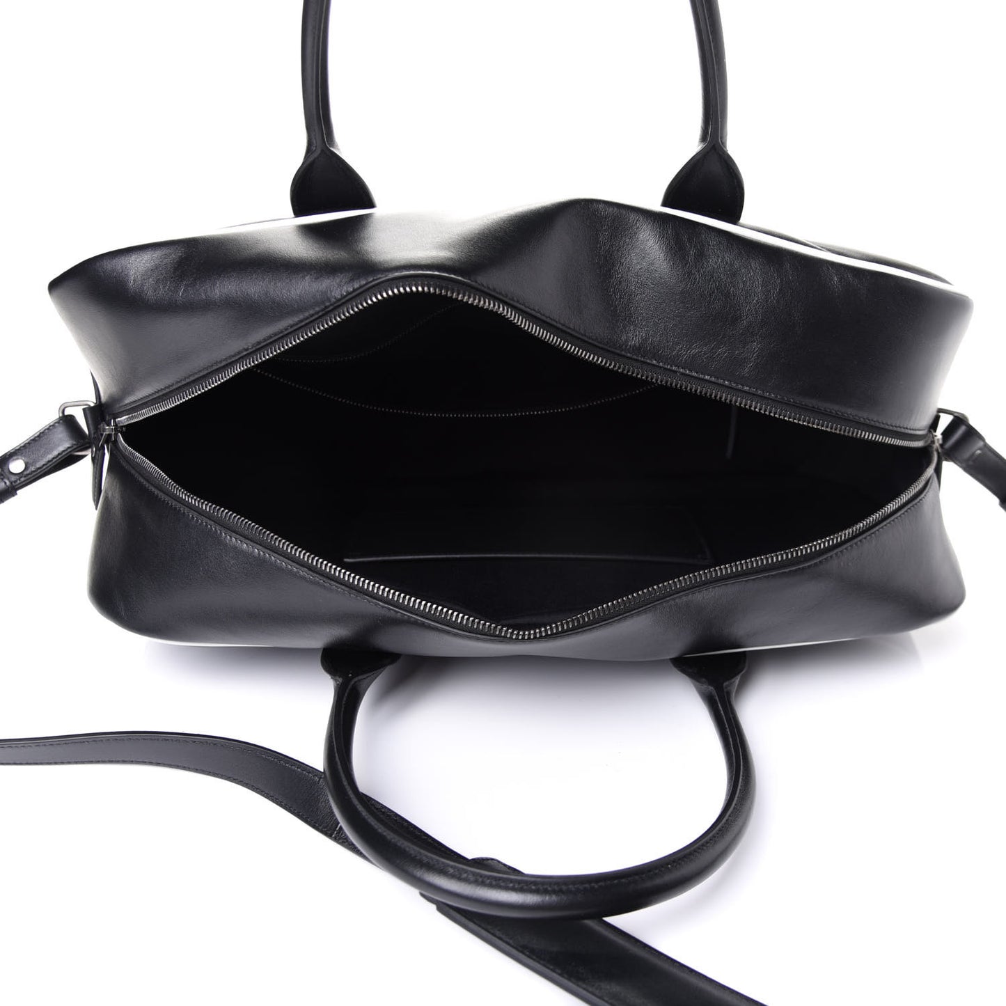 Calfskin Medium Miles Logo Bowler Duffel Bag Black
